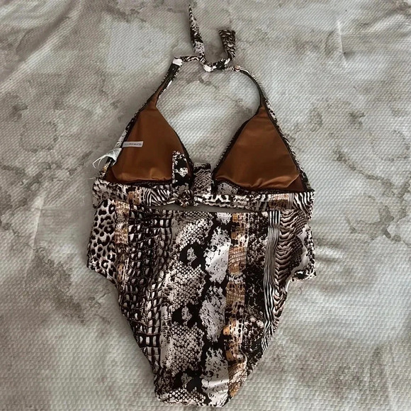 Bleu Rod Beattie Ring Banded Halter Bikini Top and Bottom - Picture 7 of 9